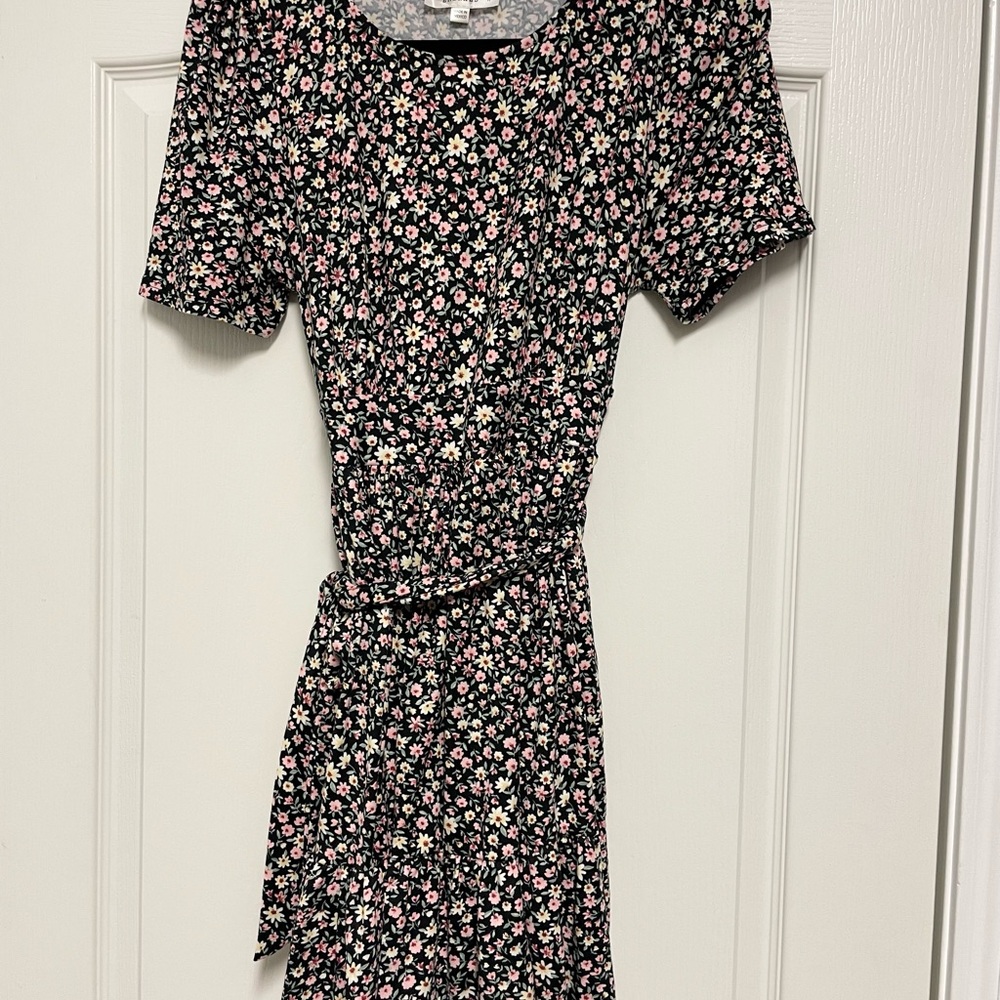 Maternity Floral Black Dress